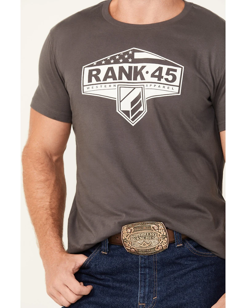 RANK 45® Men's Patriotic Shield Short Sleeve Graphic T-Shirt