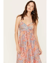 Molly Bracken Women's Isabelle Paisley Print Sleeveless Midi Dress