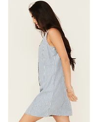 Wrangler Retro Women's Striped Print Sleeveless Button-Down Mini Dress