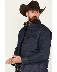 Cody James Men's Dark Wash Denim Puffer Vest