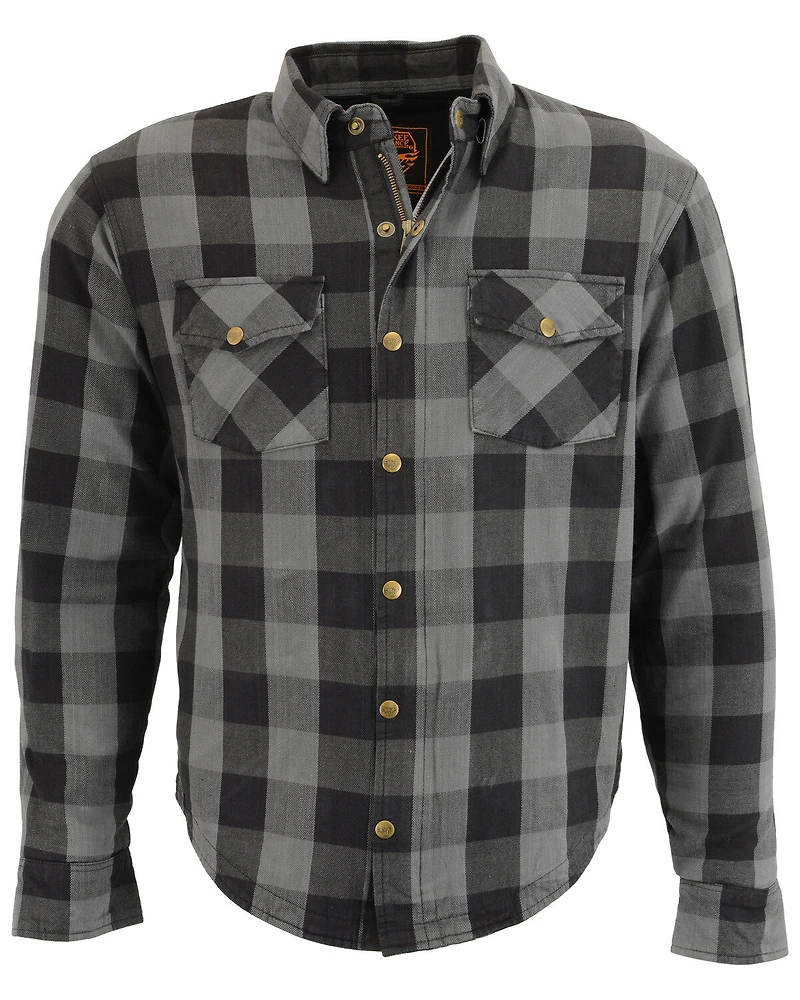 Milwaukee Performance Men's Aramid Checkered Plaid Biker Shirt - Big & Tall
