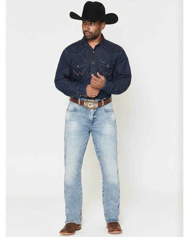 Wrangler Retro Men's 77MWZ Jones Light Wash Slim Bootcut Stretch Denim Jeans