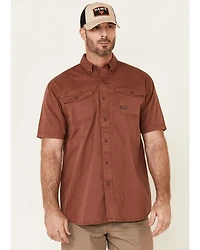 Ariat Men's Henna Solid Rebar Washed Twill Short Sleeve Button Down Work Shirt
