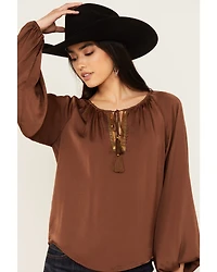 Shyanne Women's Washed Satin Tunic Blouse
