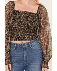 Idyllwind Women's Floral Ditsy Print Long Sleeve Top