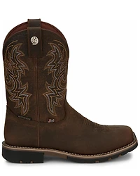Justin Men's Fireman Brown Western Boots - Square Toe