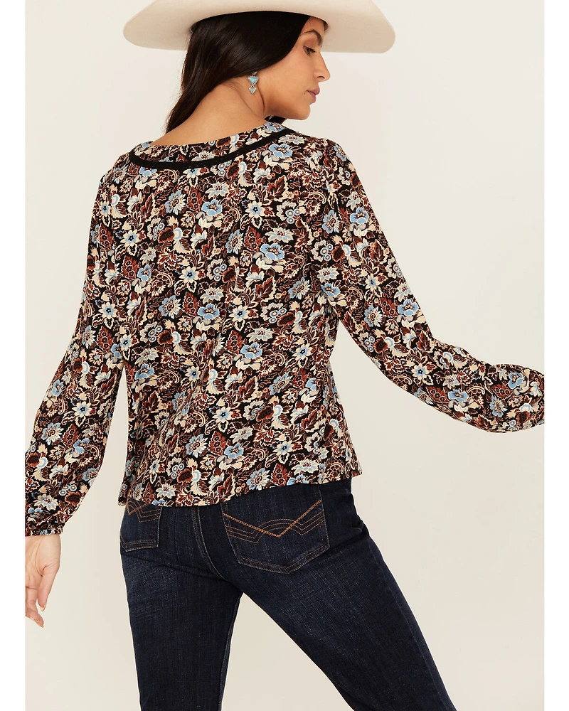 Idyllwind Women's Romance Floral Print Long Sleeve Top