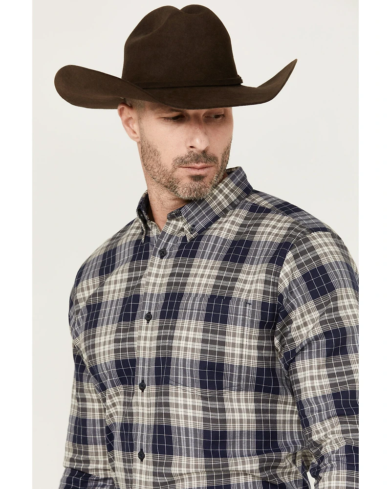 Cody James Men's Howdy Plaid Print Long Sleeve Button-Down Stretch Western Shirt