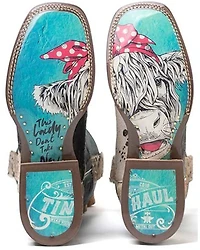 Tin Haul Women's Shaggy Spot Western Boots - Broad Square Toe