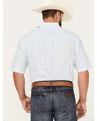 Wrangler Men's Classic Plaid Print Short Sleeve Button-Down Western Shirt - Tall
