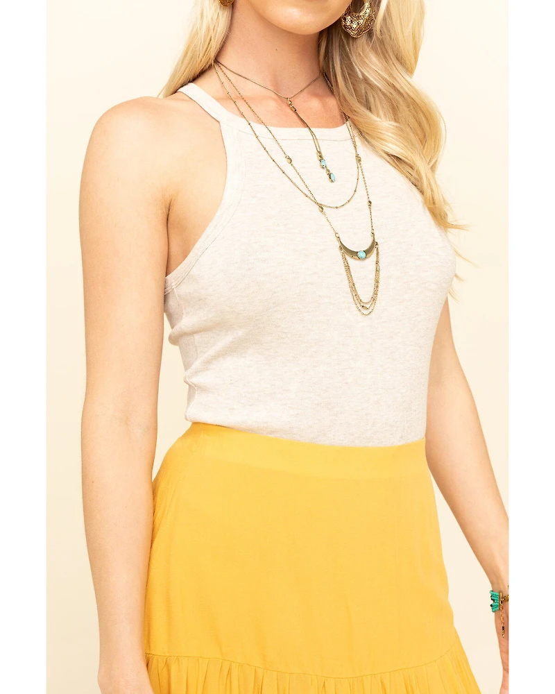 Shyanne Women's Heather High Neck Tank Top
