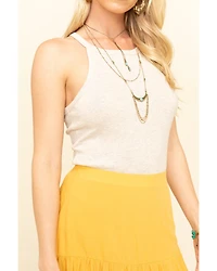 Shyanne Women's Heather High Neck Tank Top