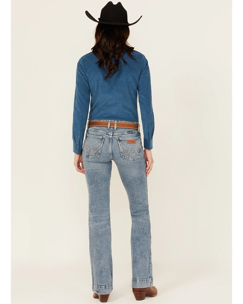 Wrangler Retro Women's Donna Medium Wash Mid Rise Trouser Stretch Denim Jeans