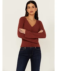 Shyanne Women's Lace Insert Long Sleeve Top