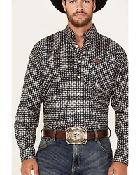 Cinch Men's Floral Geo Print Long Sleeve Button-Down Stretch Western Shirt