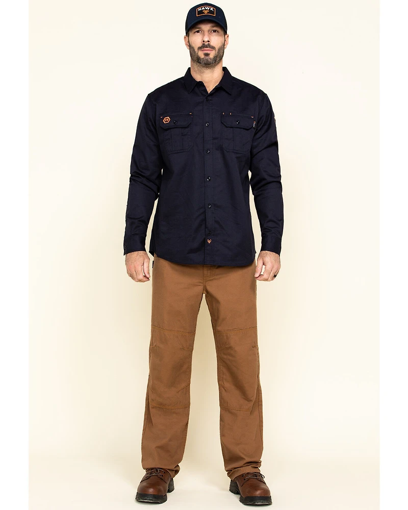 Hawx Men's FR Long Sleeve Button-Down Work Shirt - Big