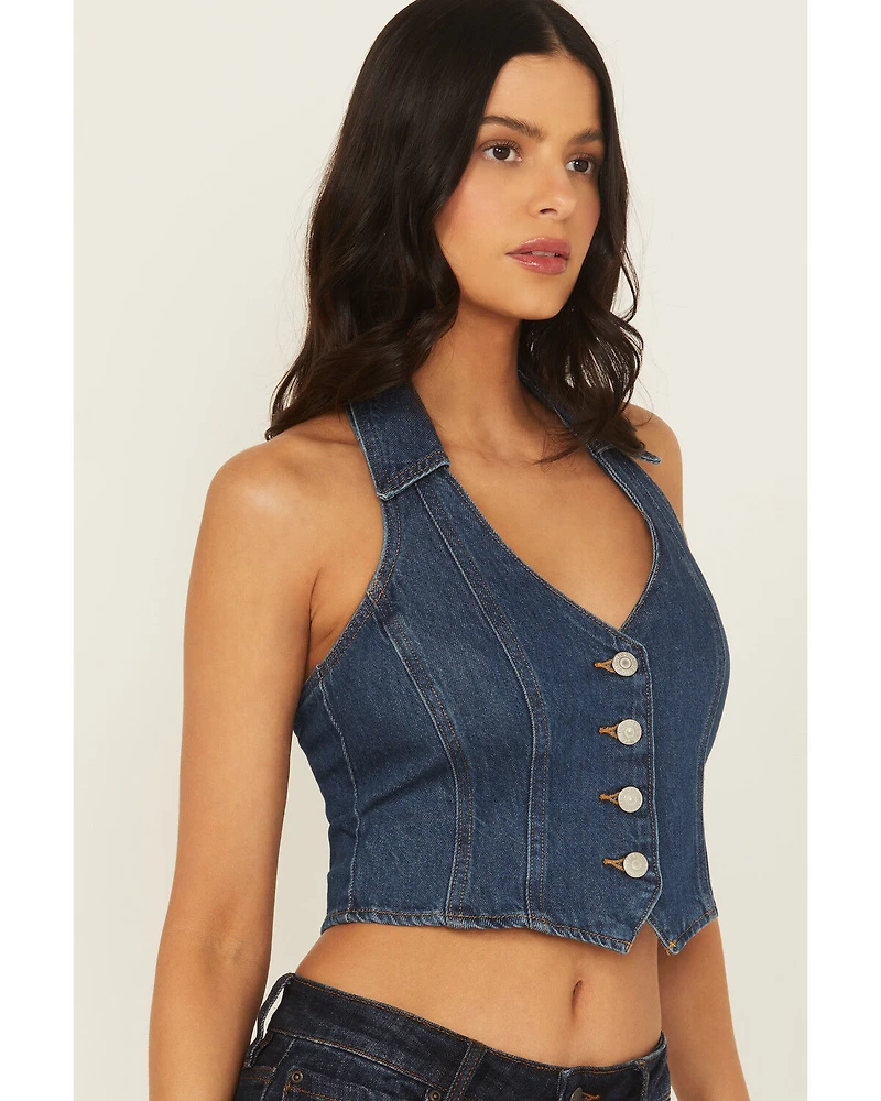 Levi's Women's Dark Wash Denim Halter Top