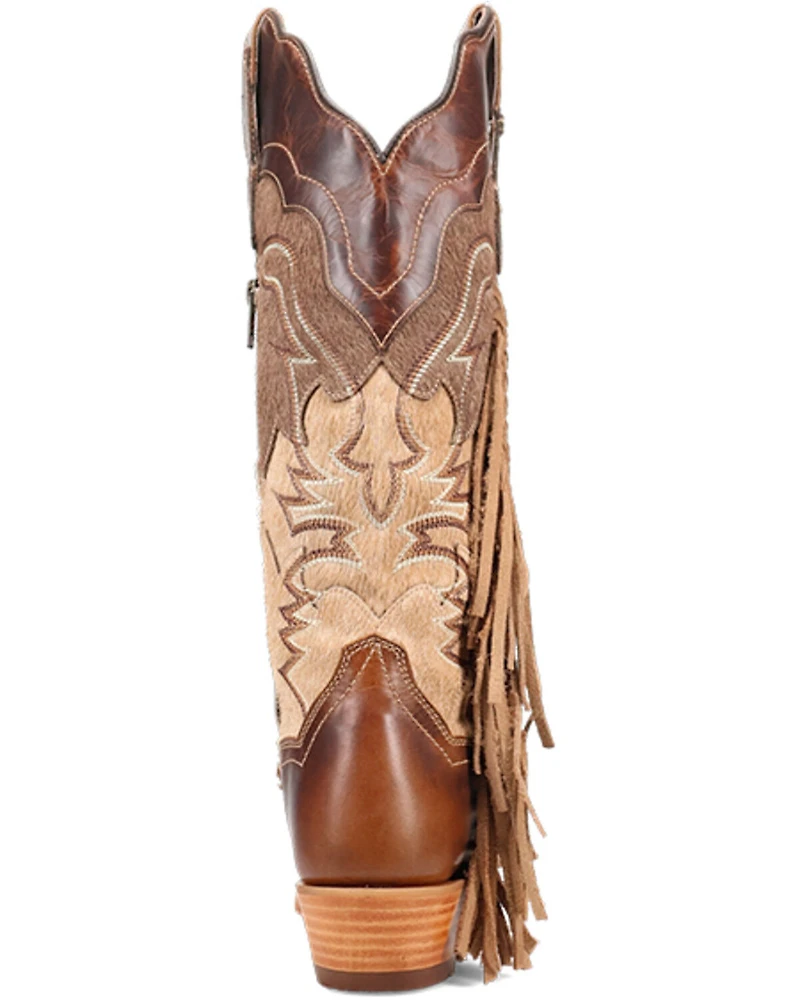 Dan Post Women's Dayla Fringe Tall Western Boots - Snip Toe