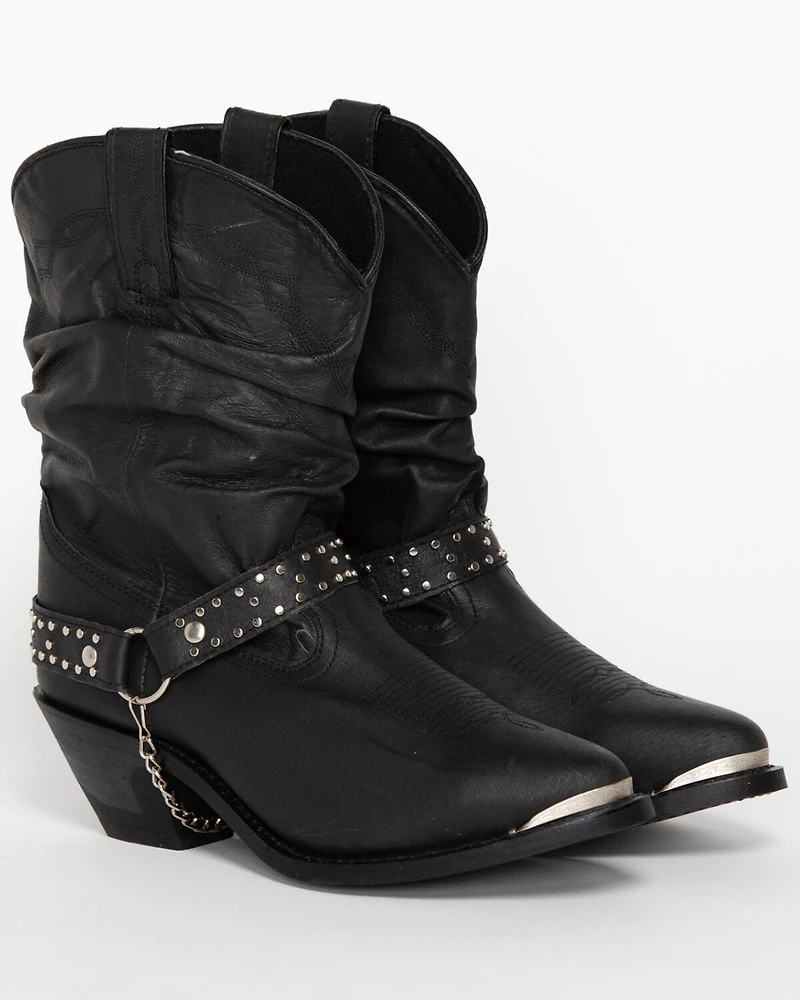 Shyanne Women's Tammye Slouch Harness Fashion Boots - Round Toe