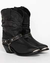 Shyanne Women's Tammye Slouch Harness Fashion Boots - Round Toe