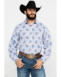 Tuf Cooper Men's Stretch Paisley Print Long Sleeve Western Shirt