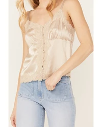 Shyanne Women's Lace Trim Satin Cami