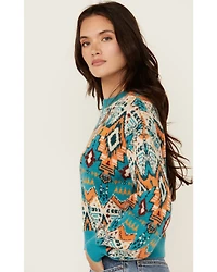 Rock & Roll Denim Women's Southwestern Print Sweater
