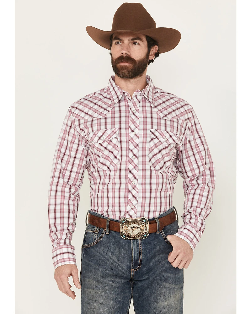 Wrangler Men's 20X Plaid Print Long Sleeve Button-Down Stretch Western Shirt - Tall