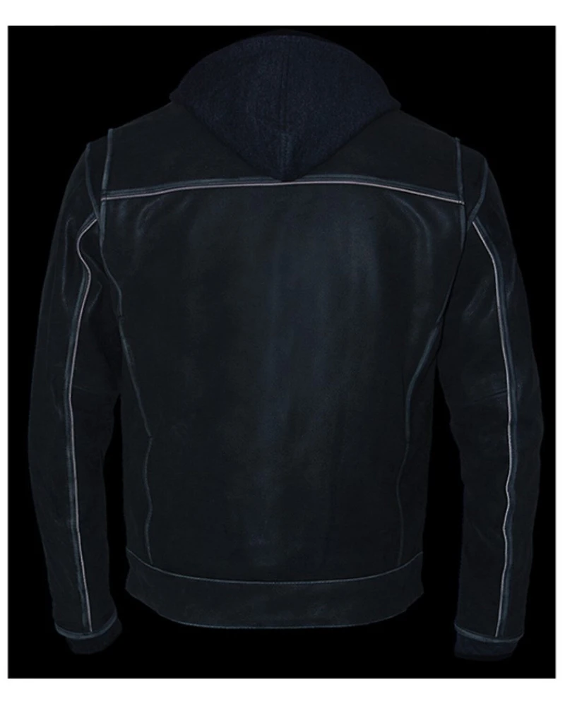 Milwaukee Leather Men's Distressed Utility Pocket Ventilated Concealed Carry Motorcycle Jacket - 4X