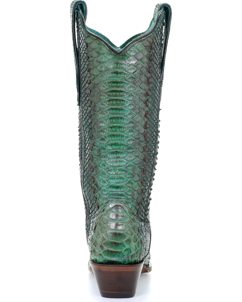 Corral Women's Full Python Woven Western Boots - Snip Toe