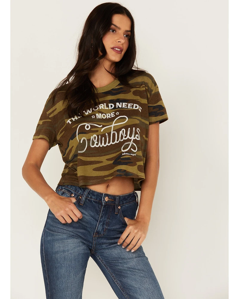 Bohemian Cowgirl Women's Need More Cowboys Graphic Short Sleeve Tee