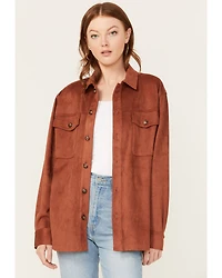 Cleo + Wolf Women's Faux Suede Shacket