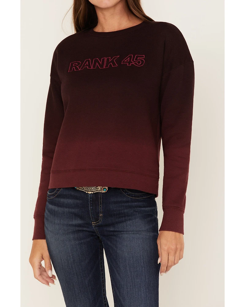 RANK 45® Women's Long Sleeve Ombre Pullover Sweater
