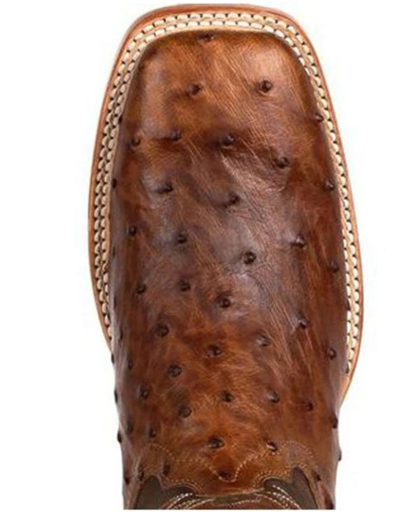 Durango Men's Wheat Brown Exotic Full-Quill Ostrich Western Boots - Square Toe