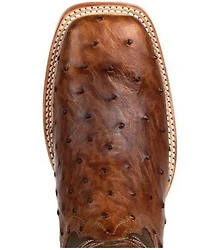 Durango Men's Wheat Brown Exotic Full-Quill Ostrich Western Boots - Square Toe
