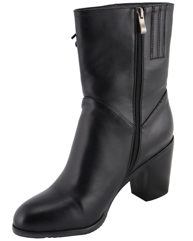 Milwaukee Leather Women's Laced Side Riding Boots - Round Toe