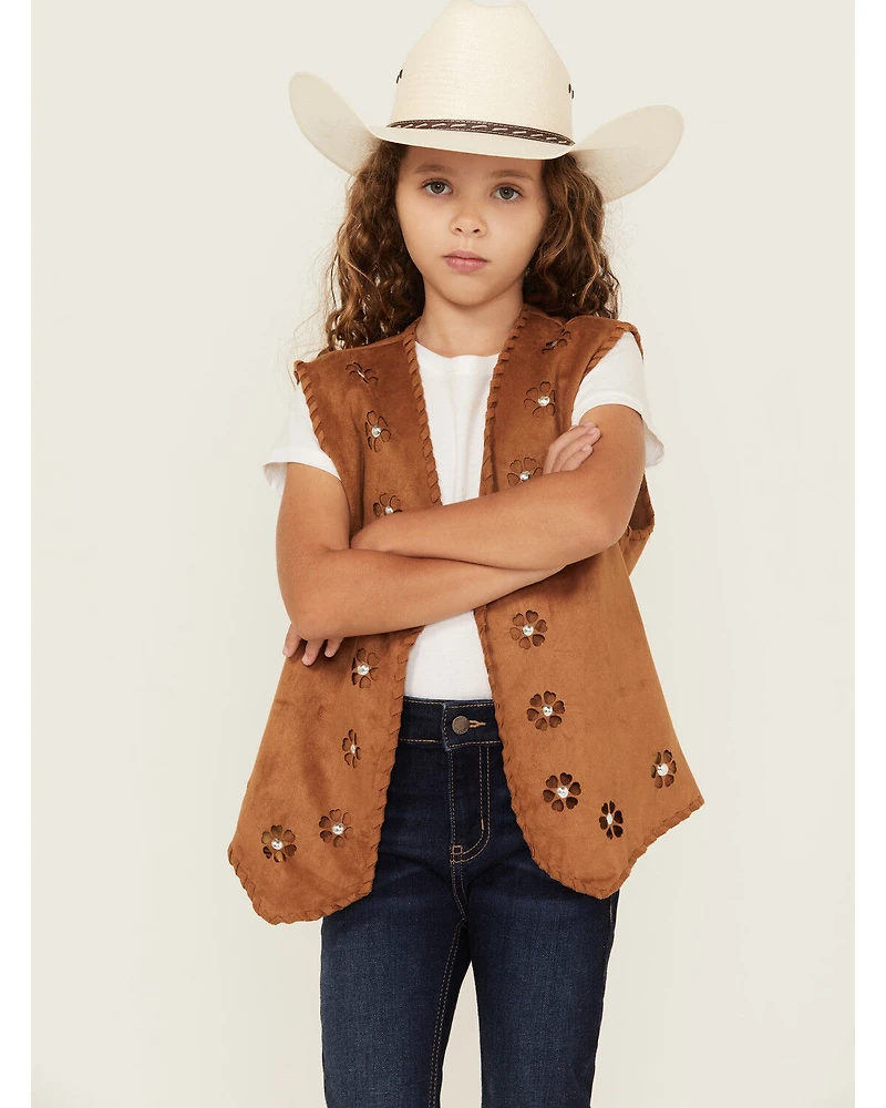 Fornia Girls' Studded Floral Vest