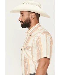 Panhandle Slim Men's Stripe Print Short Sleeve Snap Western Shirt