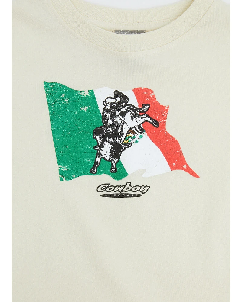 Cowboy Hardware Toddler Boys' Bull Mexico Flag Short Sleeve Graphic T-Shirt