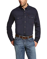 Ariat Men's FR Solid Vent Long Sleeve Button Down Work Shirt - Big
