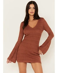 Shyanne Women's Lace Bell Sleeve Mini Dress