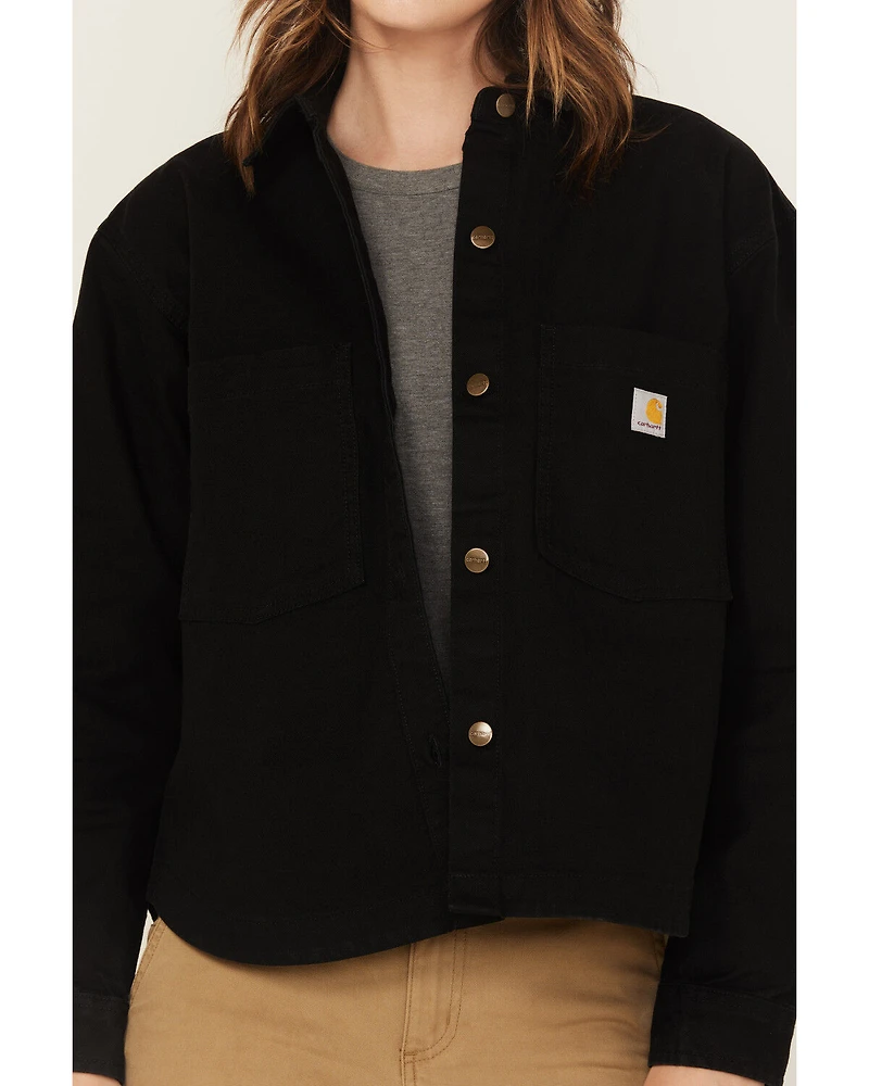 Carhartt Women's Rugged Flex® Loose Fit Heavyweight Duck Long Sleeve Button-Down Work Shirt