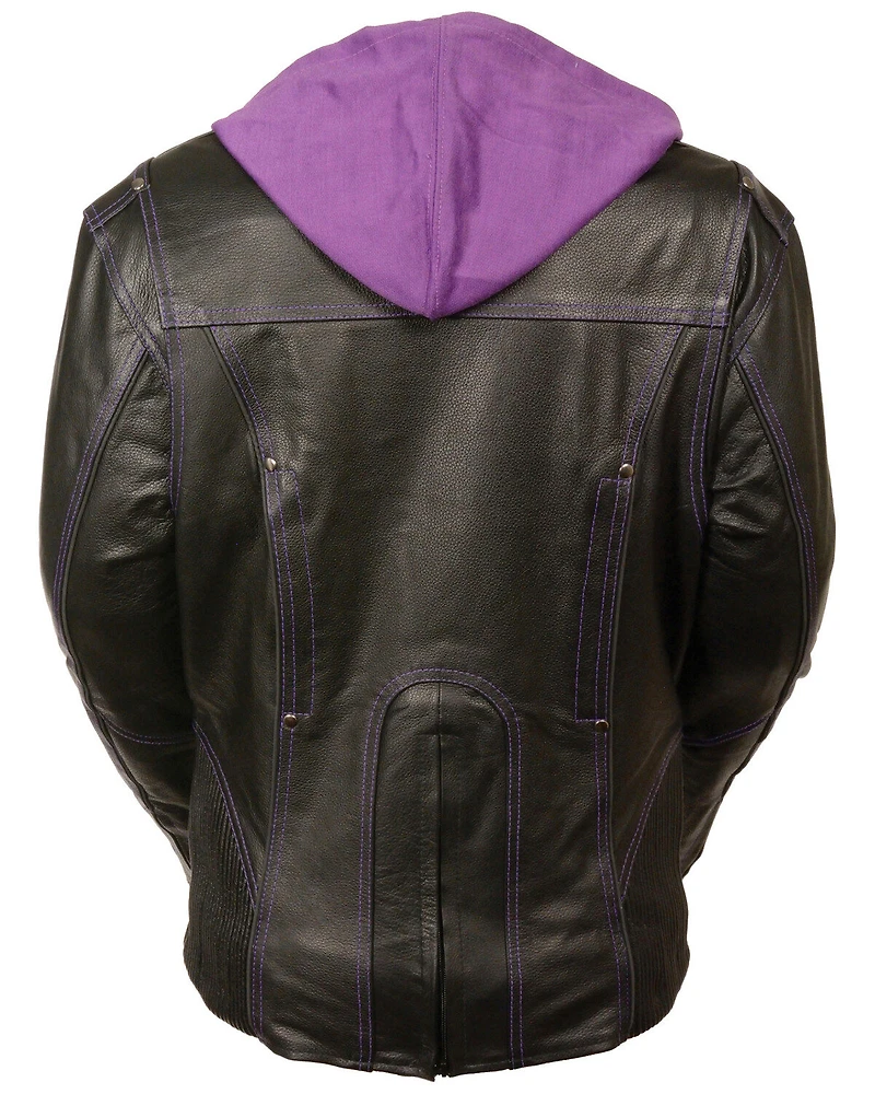 Milwaukee Leather Women's 3/4 Jacket With Reflective Tribal Detail