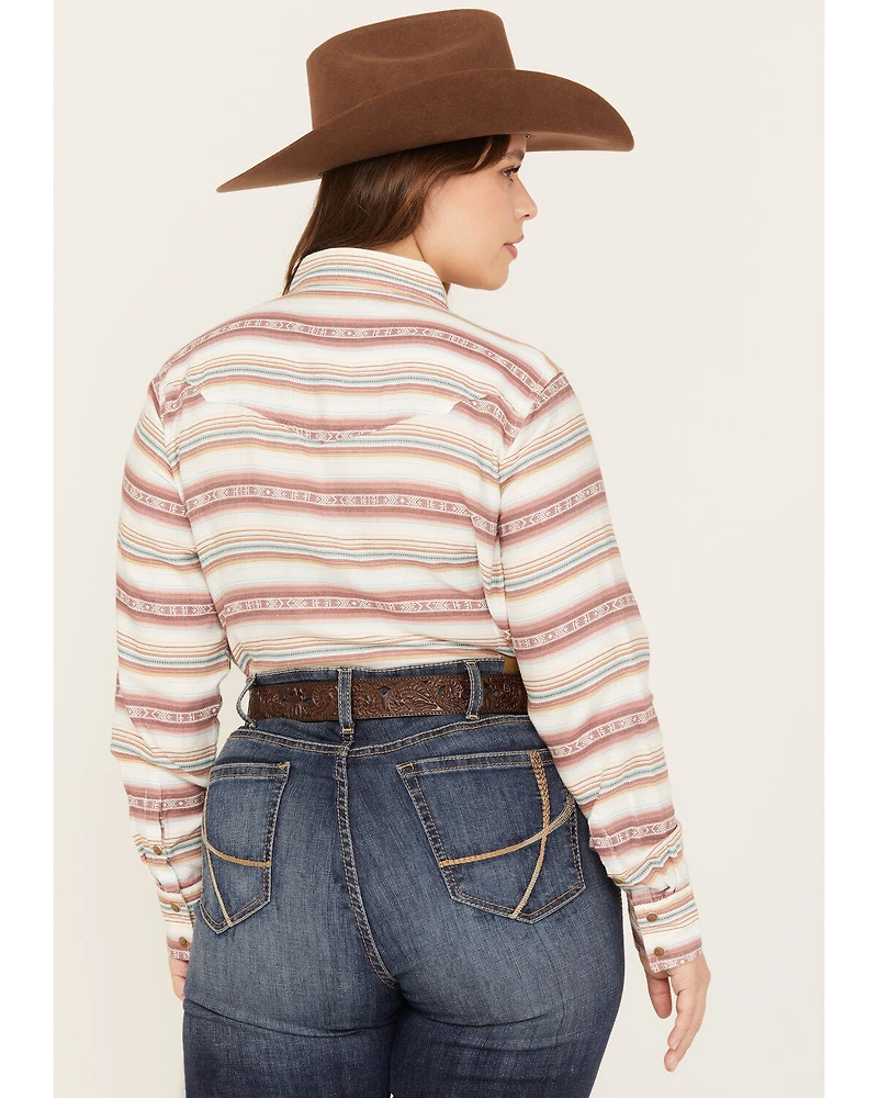 Ariat Women's Serape Jacquard Print Long Sleeve Snap Western Shirt - Plus