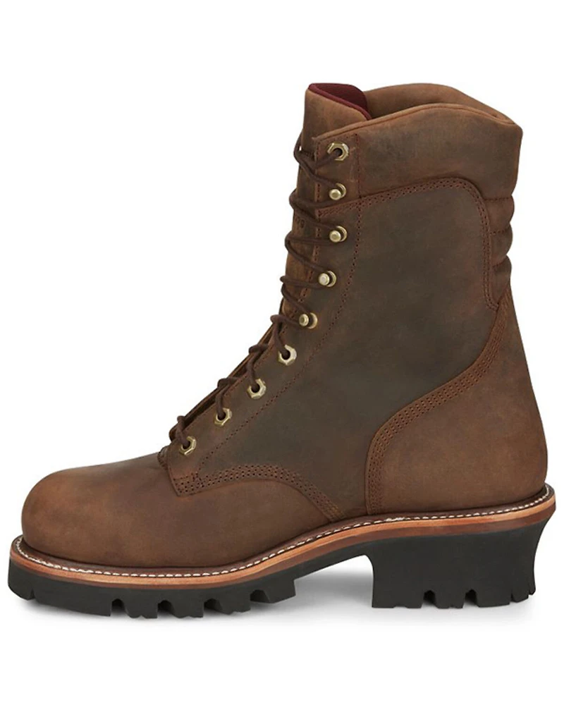 Chippewa Men's Lace-Up Waterproof Logger Work Boots - Steel Toe