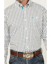 George Strait by Wrangler Plaid Print Long Sleeve Button-Down Stretch Western Shirt