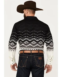 Rock & Roll Denim Men's Southwestern Print Long Sleeve Snap Stretch Western Shirt