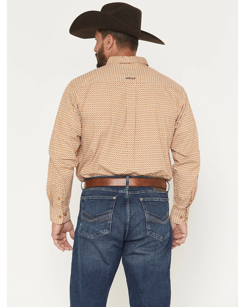 Ariat Men's Burnis Geo Print Long Sleeve Button-Down Western Shirt