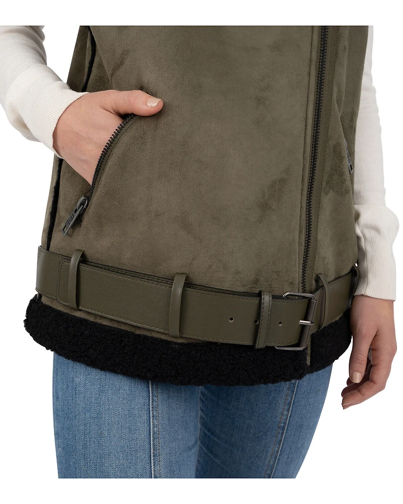 Frye Women's Belted Faux Shearling Vest