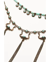 Shyanne Women's Mystic Skies Longhorn Tassel Necklace & Earrings Set - 2-Piece